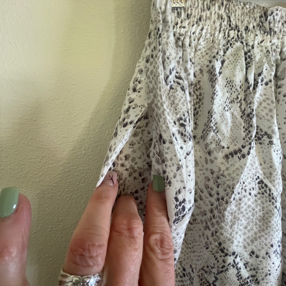 I.B. Diffusion Women's Silk Pull-on Pants Size M Snake Print Elastic Waist - Picture 7 of 13